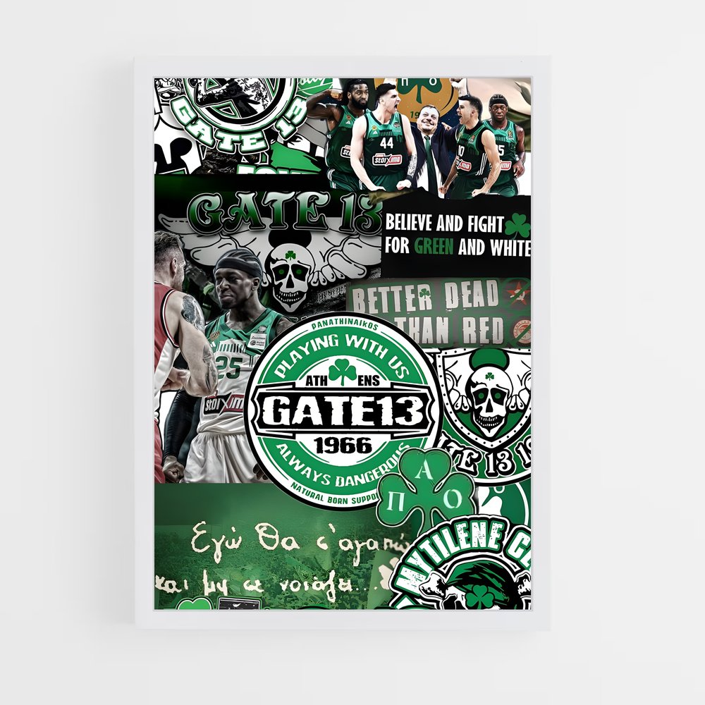 Poster Celtics & Panathinaikos Fusion – affiche Basketball (vue 3)